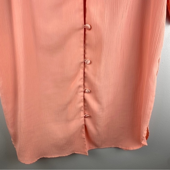 VINTAGE Victoria's Secret Gold Label Pink Button Down Sleep Shirt Small - Picture 4 of 10